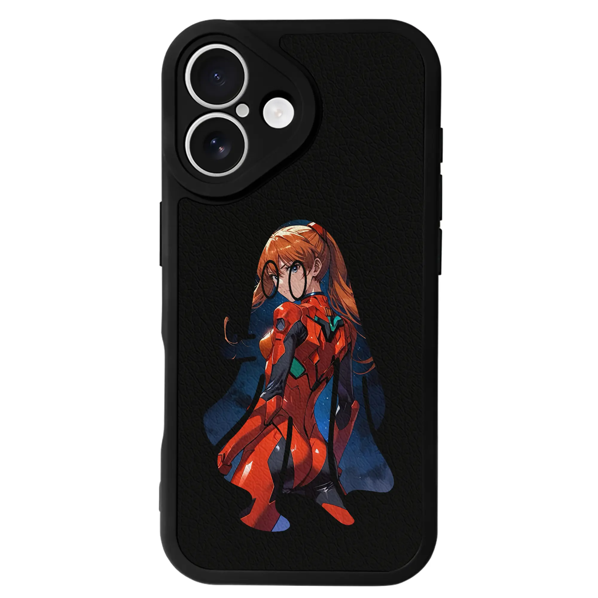 エヴァンゲリオン グッズ,アスカ·ラングレー - IPhone 16シリーズ対応 ・ シリコンスマホケース ・ レザー調 ・ 高精度フィット ・ 耐衝撃 ・ ワイヤレス充電対応 ・ 精密カット